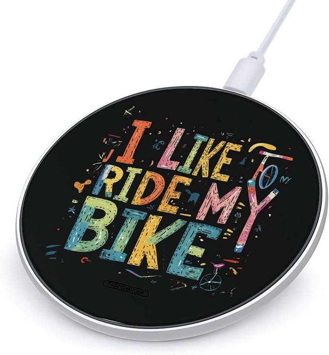 I Like to Ride My Bike Phone Charger Magnetic Charging Pad Anti-Slip with USB Cable