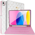 for iPad 9.7Inch 6th/5th Generation 2018/2017 CaseiPad air 2/Air with Pencil HolderCute Crown Girly Diamond Elegant PU Leather Smart Auto Sleep/Wake Stand Protective Case for iPad 9.7White