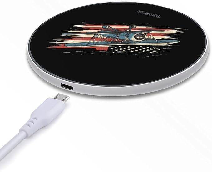 Still Playing with Airplanes Vintage Wireless Charger Anti-Slip Wireless Charging Pad Slim Charger Mat for Men Women