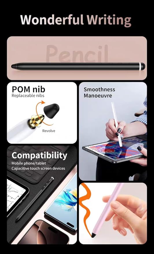 Z Fold 7 S Pen (WithBluetooth) for Samsung Galaxy Z Fold 7/ Fold 6 Fold EditionStylus Pen for Samsung Galaxy Tablet Android Microsoft Surface AMZ Fire HDApple All Touch Screen Devices (Black)