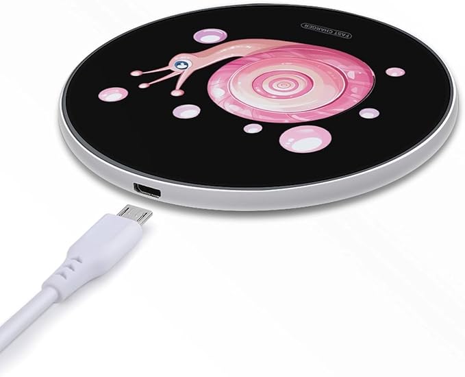 Cute Snail Wireless Charger Anti-Slip Wireless Charging Pad Slim Charger Mat for Men Women