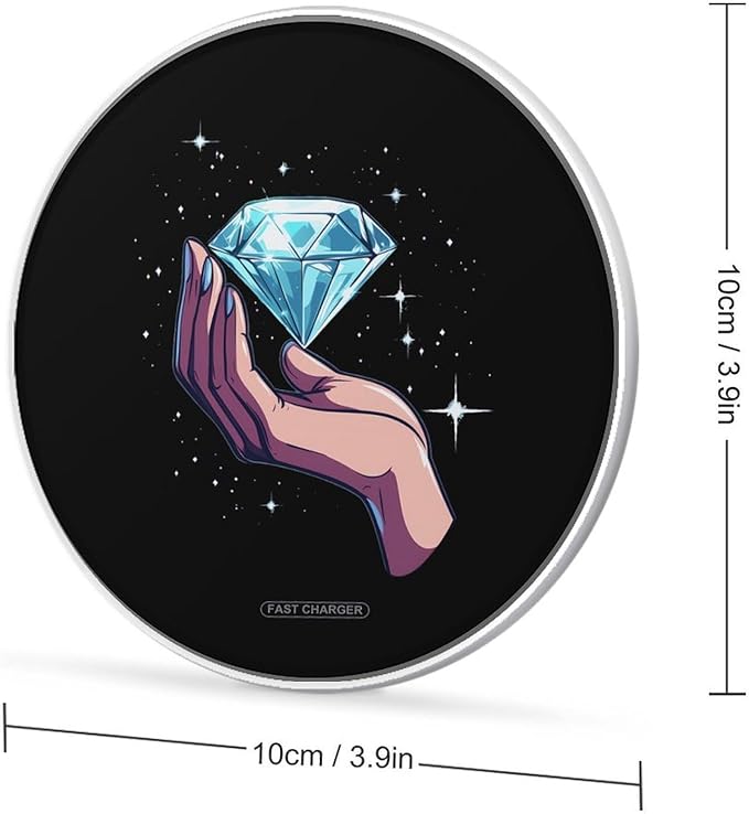 Diamond Hands Wireless Charger Anti-Slip Wireless Charging Pad Slim Charger Mat for Men Women