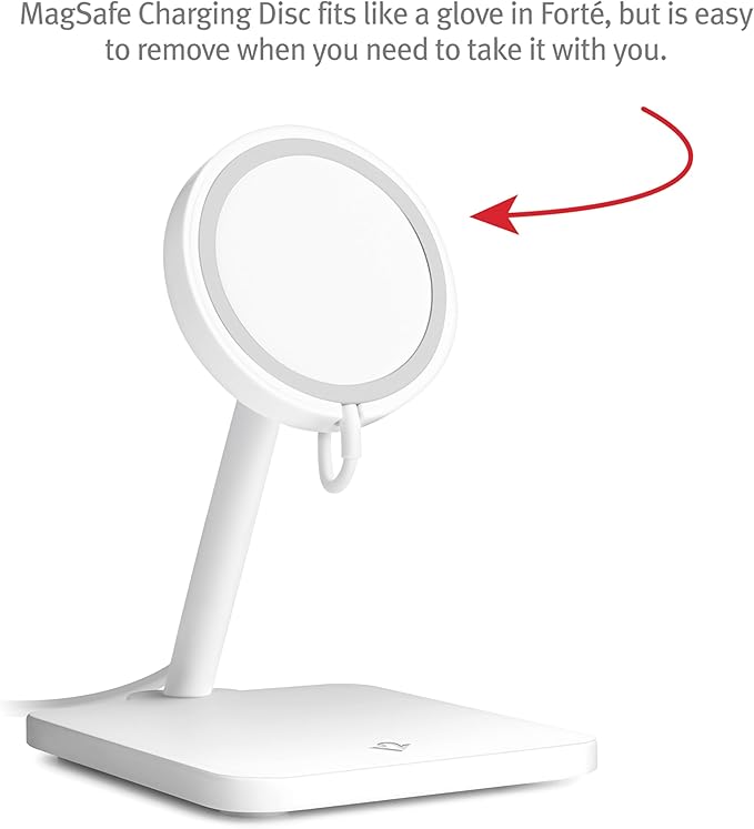 Twelve South Forte for iPhone | Modern Desktop Stand for MagSafe Charger and iPhone