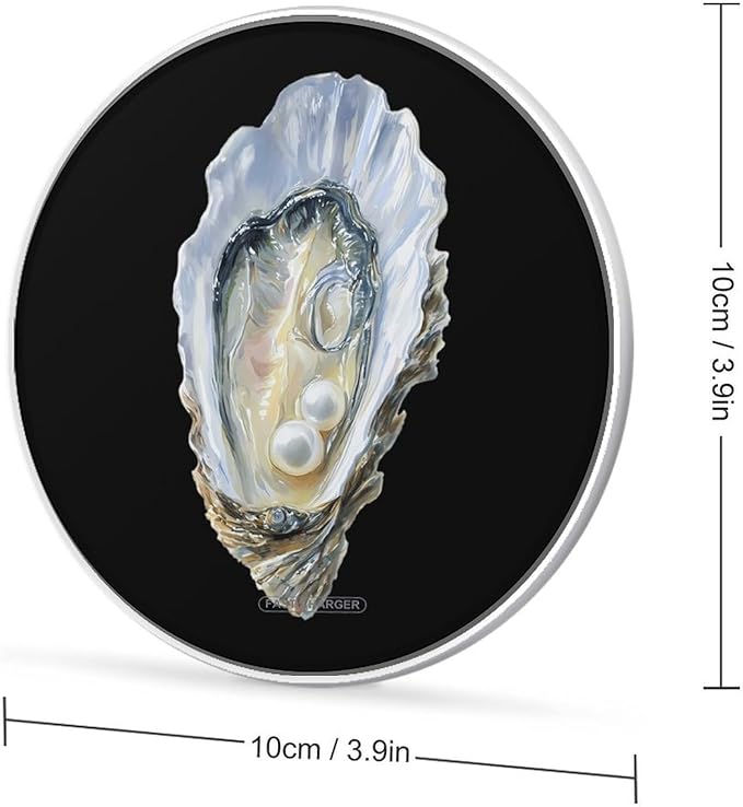 Oyster and Pearl Fast Portable Charger 10W Funny Graphic Phone Charging Pad with USB Cable