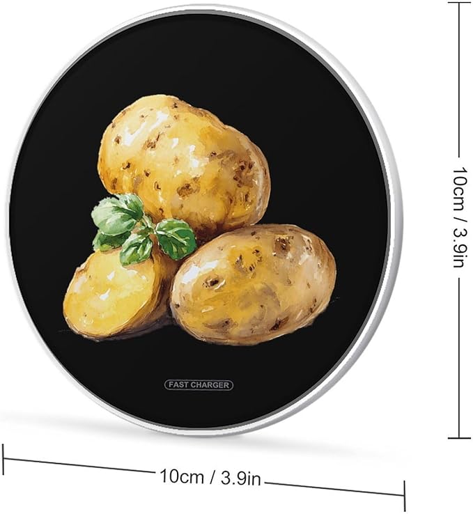 Hand-Drawn Potatoes Fast Portable Charger 10W Funny Graphic Phone Charging Pad with USB Cable