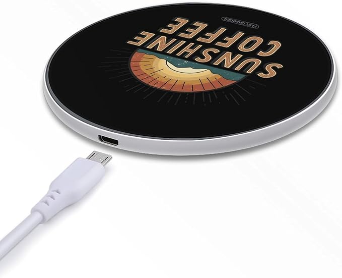 Sunshine and Coffee Wireless Charger Anti-Slip Wireless Charging Pad Slim Charger Mat for Men Women