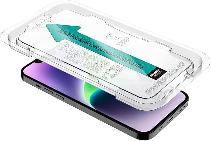 ITSKINS Hybrid // Glass Cell Phone Screen Protector with Eco-Friendly Alignment Tool Tempered Screen Protector Easy Installation Scratch Resistant and Bubble Free - iPhone 14 Plus / 13 Pro Max
