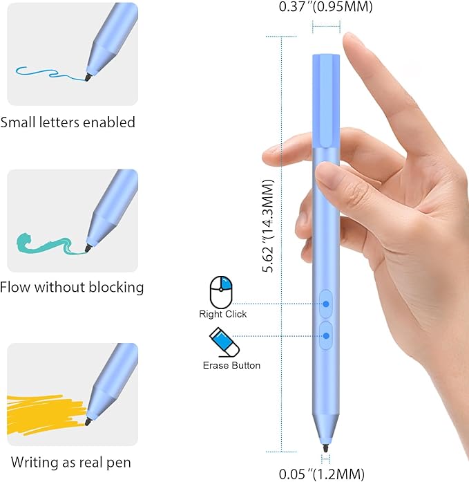 Stylus Pen for HP Omnibook Active Digital Pencil for Envy Pavilion Spectre x360 2-in-1 Touchscreen with MPP 1.51 Technology Palm Rejection 1024 Pressure Levels 2500H Battery Life 2 Side Buttons