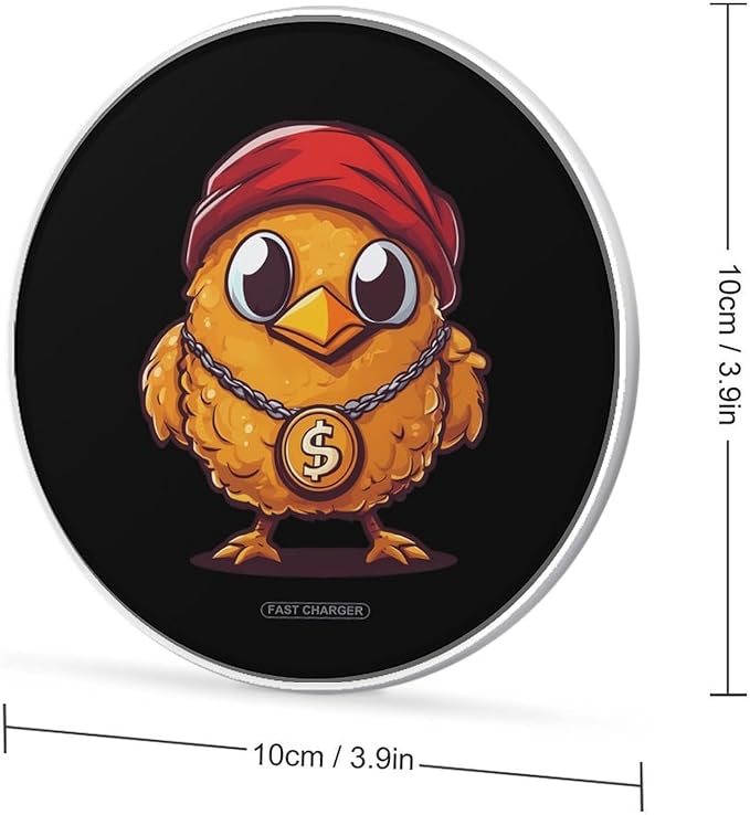 Fried Chicken Dollar Wireless Charger Anti-Slip Wireless Charging Pad Slim Charger Mat for Men Women
