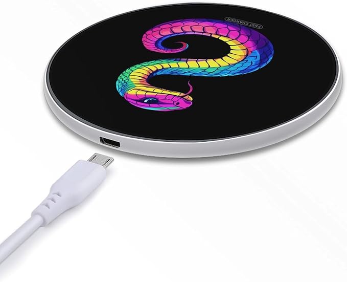 Colorful Snake Wireless Charger Anti-Slip Wireless Charging Pad Slim Charger Mat for Men Women