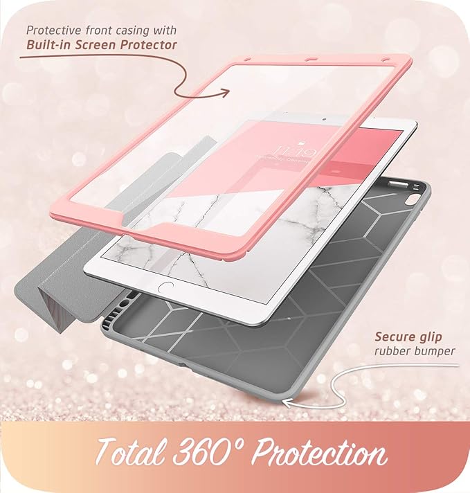 i-Blason Cosmo Case for iPad Air 3 10.5 2019 (3rd Gen) / iPad Pro 10.5 2017 [Built-in Screen Protector] Trifold Stand Protective Case Cover with Pencil Holder and Auto Sleep/Wake Marble 10.5