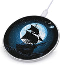 Moonlit Pirateships Silhouette Wireless Charger Anti-Slip Wireless Charging Pad Slim Charger Mat for Men Women