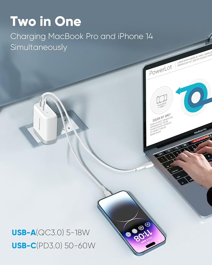 68W USB C+A