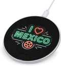 I Love Mexico Soccer Neon Sign Fast Portable Charger 10W Funny Graphic Phone Charging Pad with USB Cable