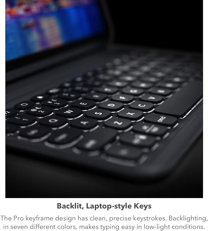ZAGG Pro Keys Detachable Case and Wireless Keyboard for iPad Air 11 (M3)/ (M2)/ 10.9 (Gen 4 Gen 5) - Bluetooth Pairing Backlit Laptop-Style Keys Apple Pencil Holder Black