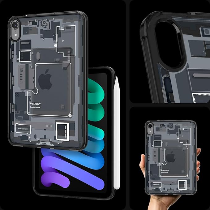Spigen for iPad mini 7 Case A17 Pro (2024) 8.3 Inch Ultra Hybrid iPad mini 7th/6th Generation Case (2024/2021) Zero One Black