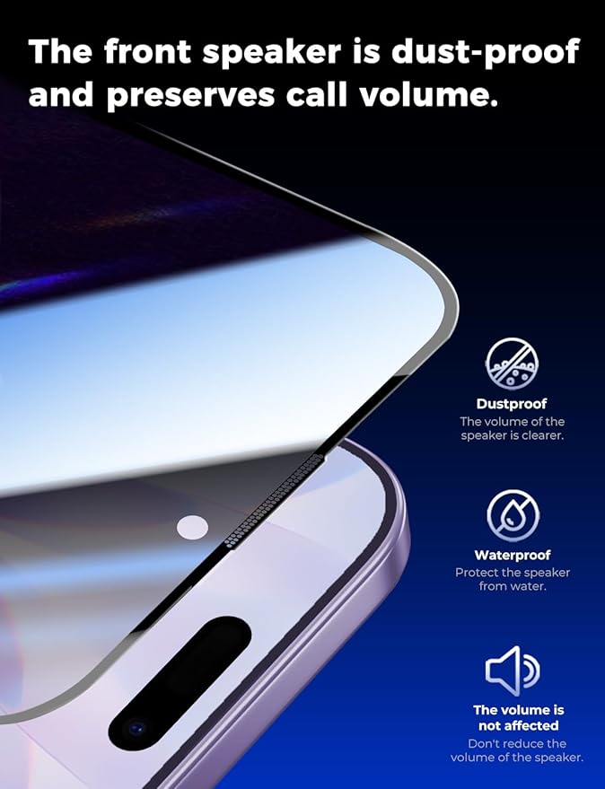 MAGIC JOHN 2 Pack for iPhone 17 6.3 inch Privacy Glass Screen Protector Auto Dust-Elimination Bubble Free Easy Installation