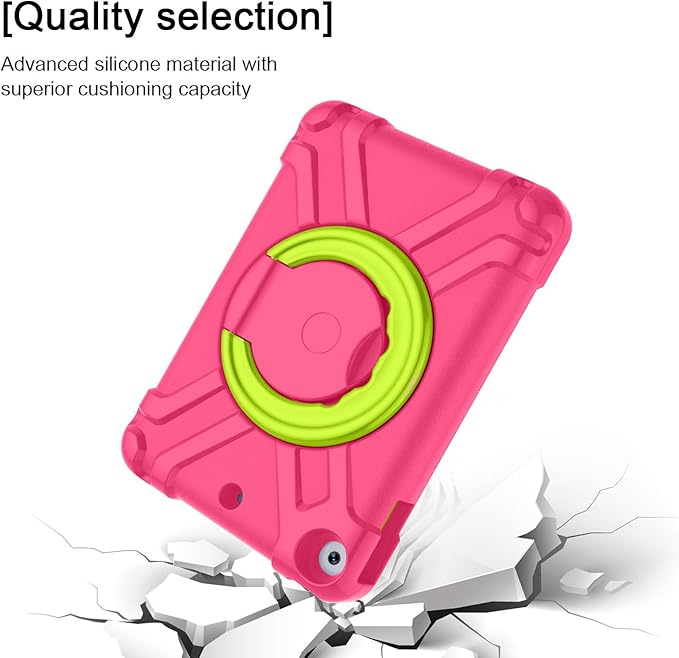 Compatible with Apple iPad mini 4/5 Tablet CaseRugged Kids Case with Stand Lightweight Shockproof Kids Friendly Tablet Cover Rose Red+Grass Green