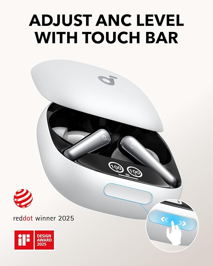 Soundcore Liberty 4 Pro by Anker Noise Cancelling Wireless Earbuds 7-Sensor and Real-Time Adaptive Noise Cancelling 2× Faster Charging Studio-Level Hi-Fi Music Clear Calls with 6 Mics and AI
