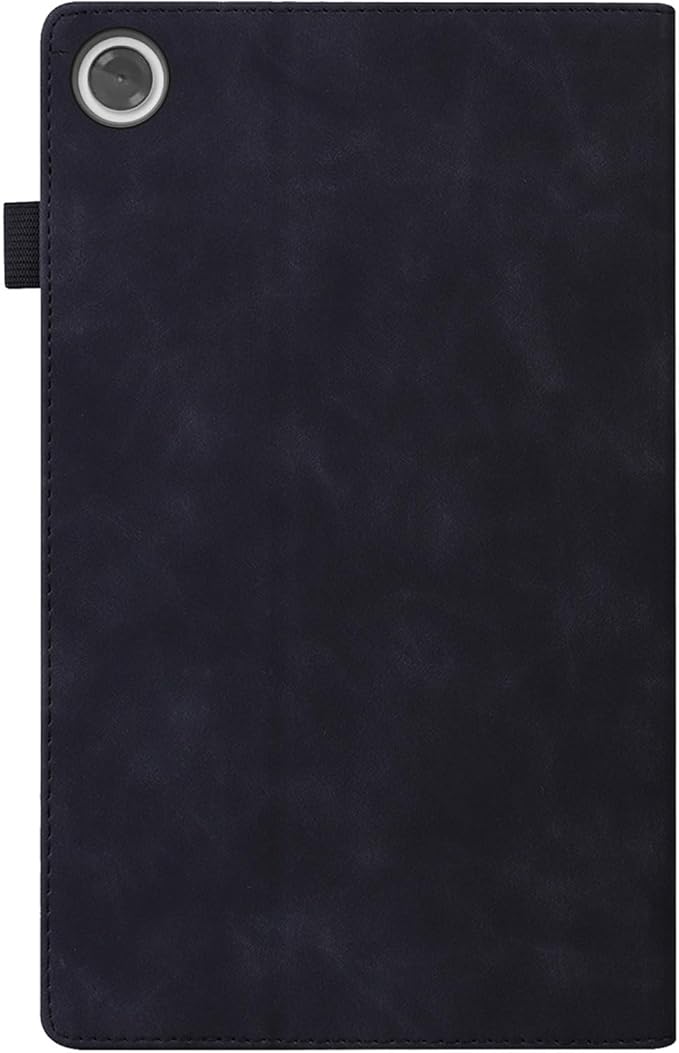 Shockproof Case for Lenovo Tab One 8.7 inch 2025 Model - Retro PU Leather + TPU Hybrid Protective Cover with Anti-Slip Grip Strap &amp Card Slots -Black