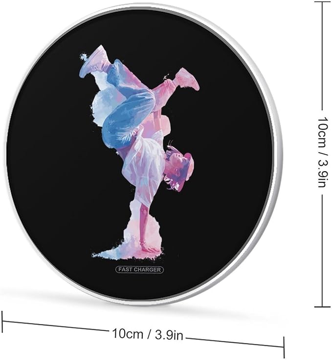 Hip Hop Dancer Dacing Fast Portable Charger 10W Funny Graphic Phone Charging Pad with USB Cable