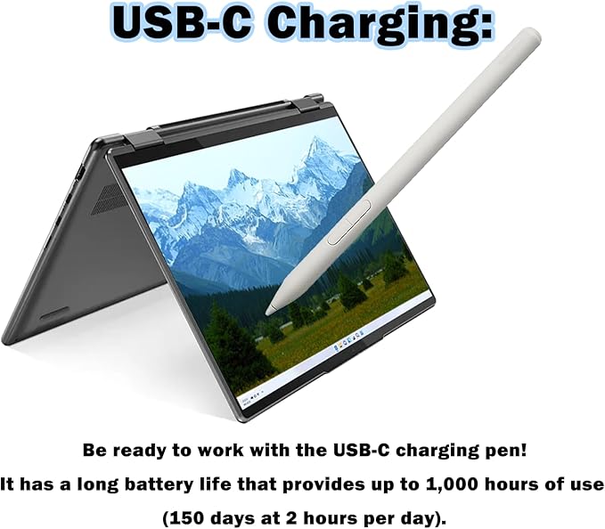 Stylus Yoga Pen for Lenovo Yoga Pen (4X81Q95846)Yoga Stylus (WE05/ US501/US502) forLenovo Yoga 6/7i/9i/Book 9i ThinkPad P/X1 Series ThinkBook Chrome3/5 SeriesIdeaPad Flex Series(White)