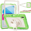 Case for iPad 10th Generation 10.9inch 2022with Built-in Screen Protector and KickstandHand StrapShoulder Strap for New Apple iPad 10.9 Inch (Green/Beige)