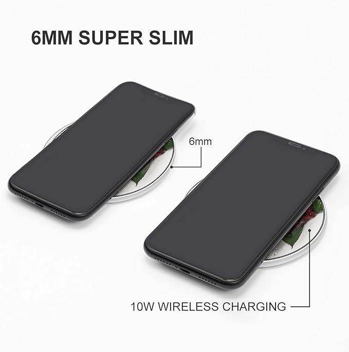 There is Water on The Flower Wireless Charger Fast Wireless Charging Pad with USB Cable 10W Anti-Slip Magnetic Wireless Charger Portable Slim Charger Puck Travel Charging Station