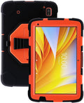 Protective Case for Zebra ET40 ET45 10 Inch Tablet Only Military Grade Shockproof Rugged Cover with Hand Strap &amp Stand SG-ET4X-10EXOSKL1-01 Compatible with Zebra Accessories (Orange)