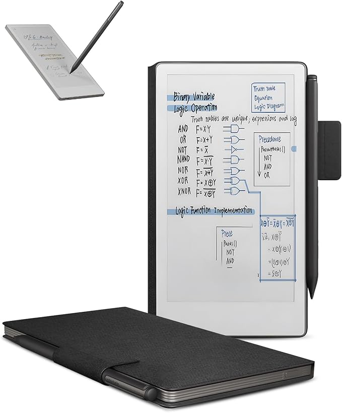Case for Remarkable Paper Pro Move Tablet 7.3 Inch – Slim PU Leather Folio Cover with Magnetic Pencil Holder Auto Sleep/Wake Lightweight Shockproof Protective Shell (Black)
