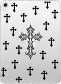 for 12.9 iPad Pro 6th/5th/4th/3rd Gen (2022/2021/2020/2018)Y2k Gothic Cross Crystal Clear CaseSlim Lightweight Anti-Scratch Soft TPU Bumper Hard Acrylic Back Cover for Women
