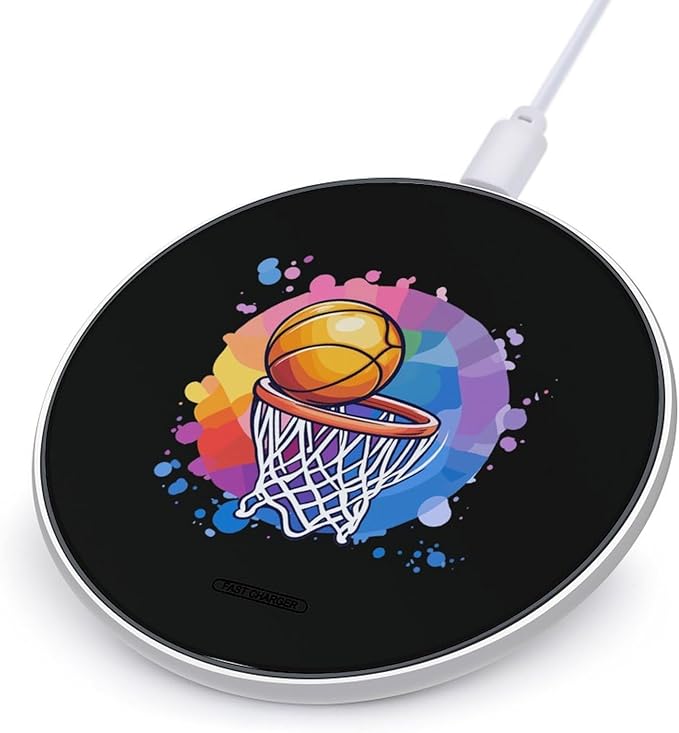 Basketball Sports Wireless Charger Anti-Slip Wireless Charging Pad Slim Charger Mat for Men Women