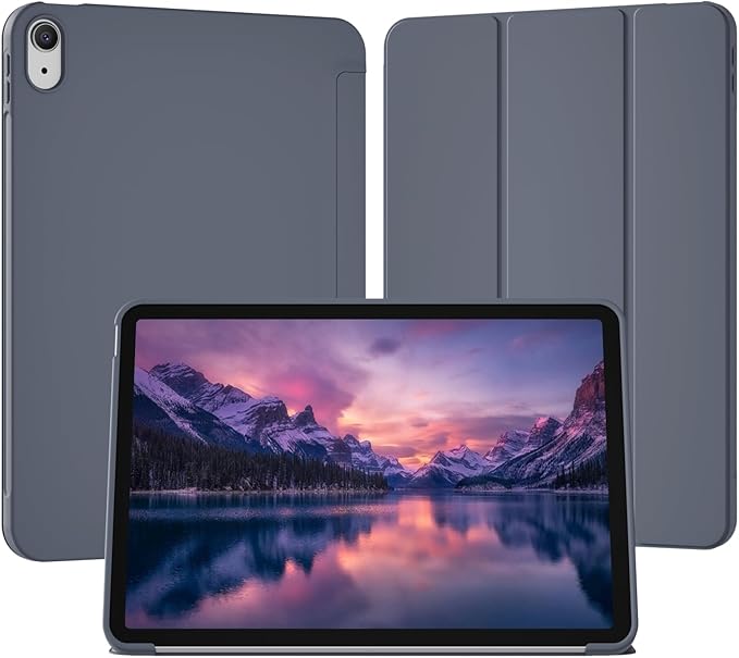Case for iPad Air 11 Inch (M4/M3/M2 2026/2025/2024) for iPad Air 5th/4th Gen 10.9 Inch Without Pencil Holder Slim Folio Trifold Stand Cover with Soft TPU Back Auto Wake/Sleep Purple