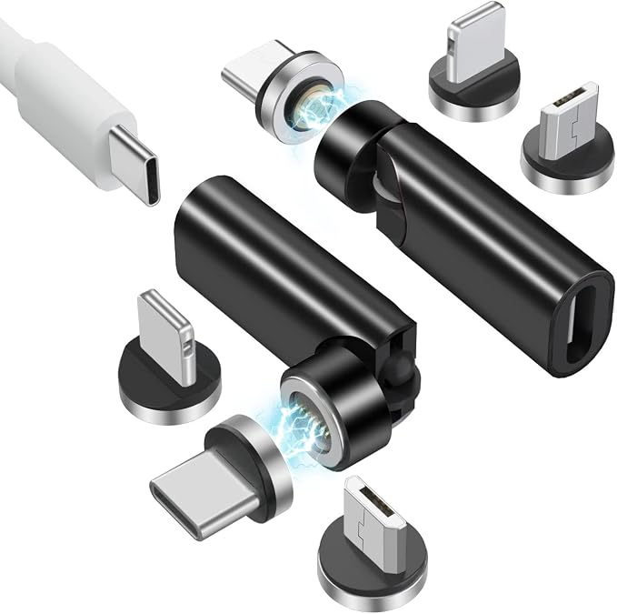 usb c magnetic adapter 540 rotate black 2pack
