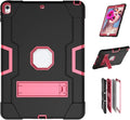 Jaorty 3 in 1 Hybrid Case for iPad Air 3 10.5 &amp iPad Pro 10.5 - Heavy Duty Rugged Stand Shockproof Anti-Slip &amp Scratch Black/Red