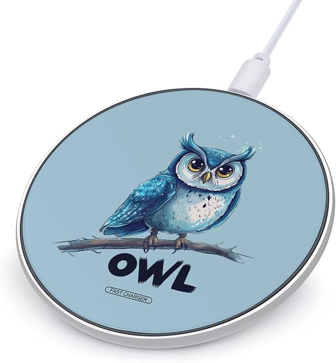 Owl Wireless Charger Anti-Slip Wireless Charging Pad Slim Charger Mat for Men Women