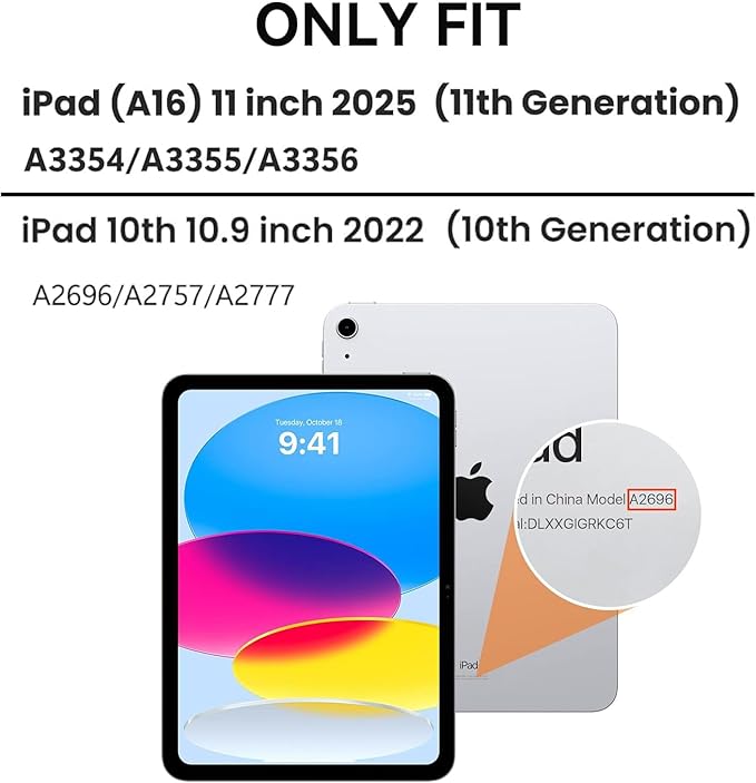 ZERMU Case for iPad (A16) 11th/10th Generation 11''/10.9'' (2025/2022) Mess%i #10 Miam%i Soccer Shockproof Magnetic Cover [Auto Sleep/Wake] with Pencil Holder