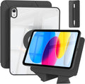 for iPad A16 Case 11th Generation 11 Inch 2025 for iPad 10th Generation Case 10.9 Inch 2022 with Pencil Holder Folio Stand Cover Clear Back Magnetic Attachment Multi Angles Black