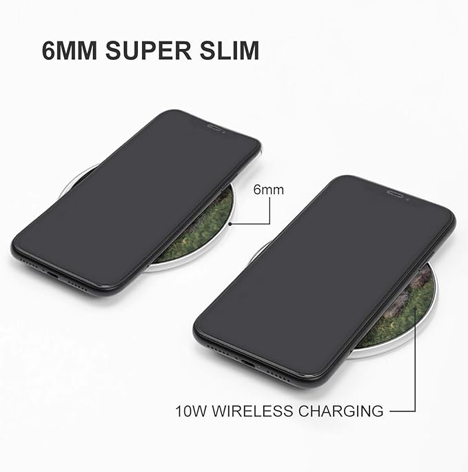 Adult Schnauzer Dogs Wireless Charger Fast Wireless Charging Pad with USB Cable 10W Anti-Slip Magnetic Wireless Charger Portable Slim Charger Puck Travel Charging Station