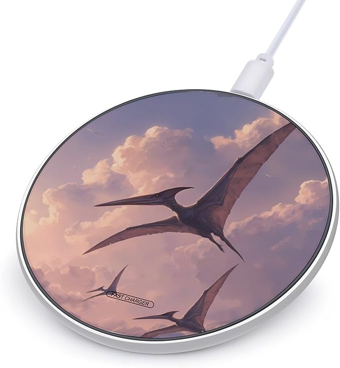 Flying Pterosaur Fast Portable Charger 10W Funny Graphic Phone Charging Pad with USB Cable
