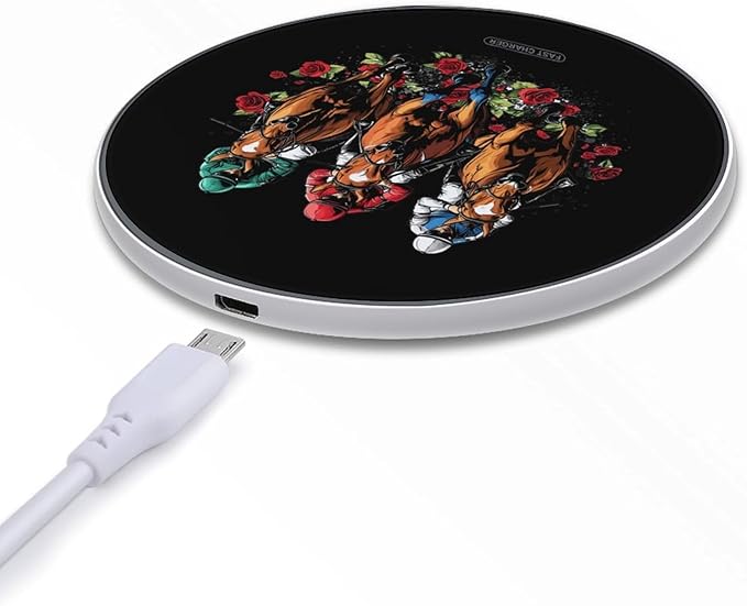Horse Racing Rose Wireless Charger Anti-Slip Wireless Charging Pad Slim Charger Mat for Men Women