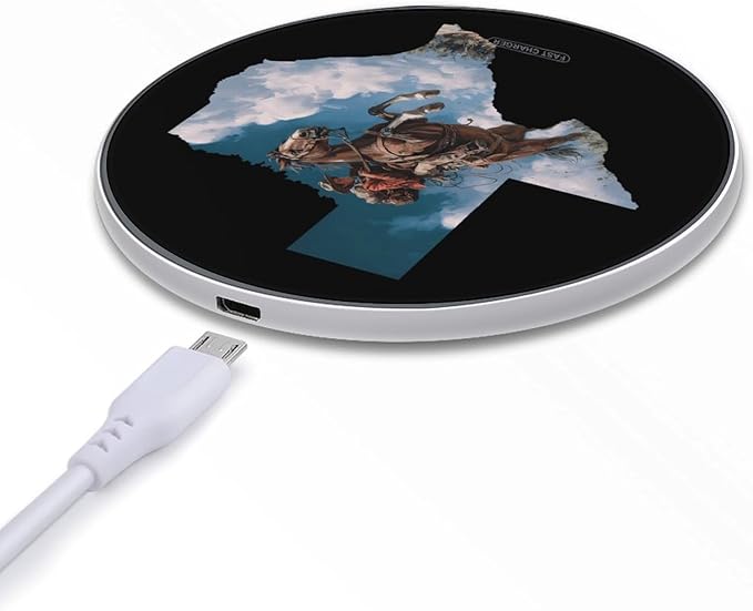 Texas Map Jockey Fast Portable Charger 10W Funny Graphic Phone Charging Pad with USB Cable