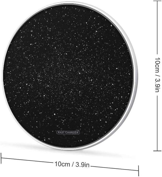 Black Glitter Wireless Charger Fast Wireless Charging Pad with USB Cable 10W Anti-Slip Magnetic Wireless Charger Portable Slim Charger Puck Travel Charging Station