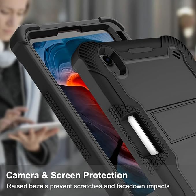 MAKEIT Case for iPad mini 7 (A17 Pro) 2024 iPad mini 6 Case (8.3-Inch2021 Model) with Pencil Holder Heavy Duty Shockproof Full Body Protective Case with Stand for iPad mini 6th/7th Generation Case