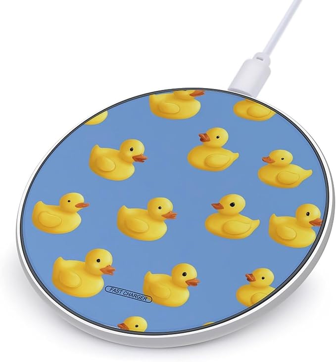 Cartoon Rubber Duck Fast Portable Charger 10W Funny Graphic Phone Charging Pad with USB Cable