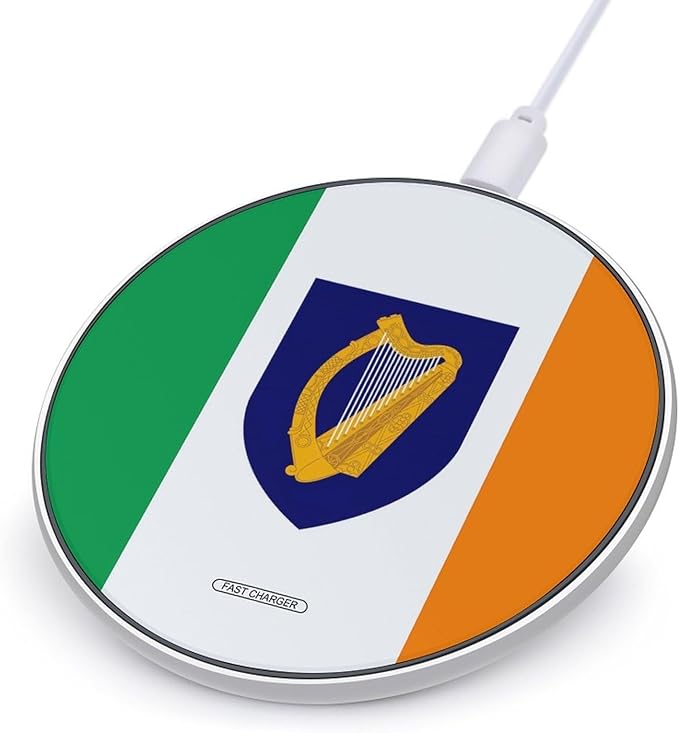 Irish Flag Ireland National Emblem Phone Charger Magnetic Charging Pad Anti-Slip with USB Cable
