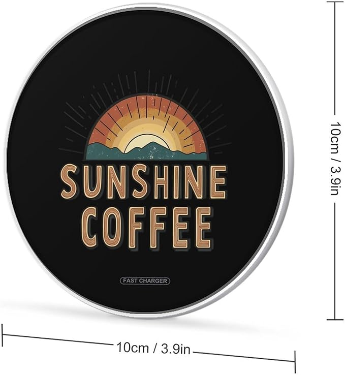 Sunshine and Coffee Wireless Charger Anti-Slip Wireless Charging Pad Slim Charger Mat for Men Women