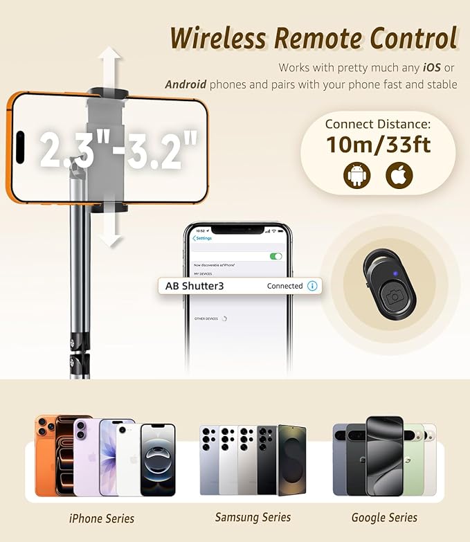 Phone Floor Stand Cell Phone Stand with Flexible Arm for Bed 69 Height Adjustable iPhone Stand Stable Overhead Tripod with 360°Rotatable Phone Holder &amp Remote for Recording Sofa Desk