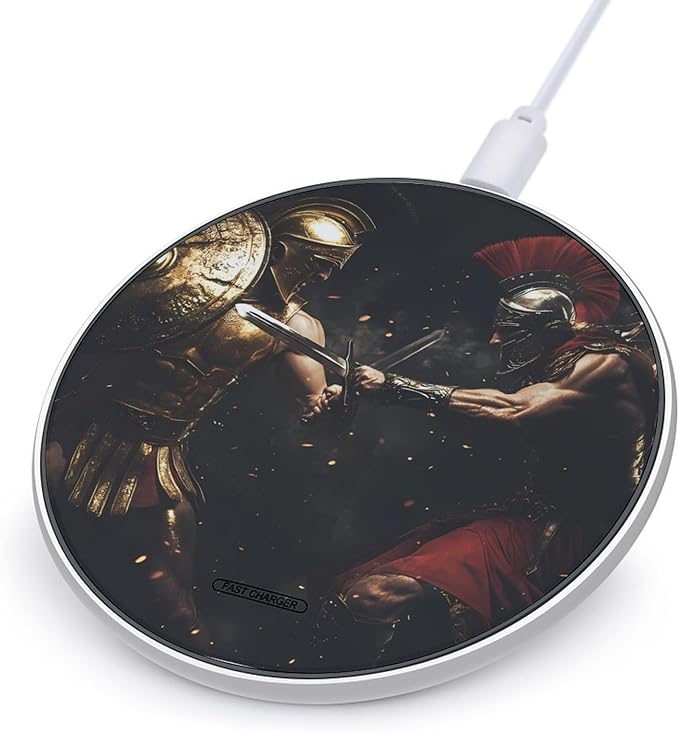 Medievalwarrior Shield Saber Wireless Charger Anti-Slip Wireless Charging Pad Slim Charger Mat for Men Women