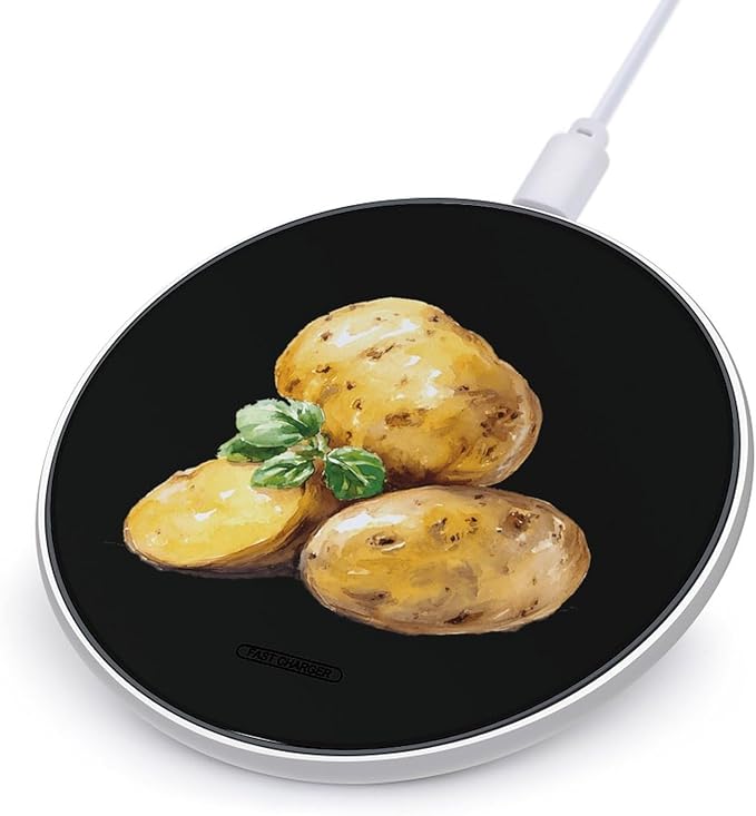 Hand-Drawn Potatoes Fast Portable Charger 10W Funny Graphic Phone Charging Pad with USB Cable